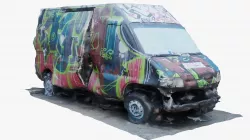 Wrecked van 3D model