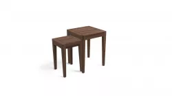 2 X Twain Nesting Tables, Dark Stain Elm