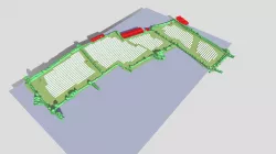 3D model of solar farm for shading sim.