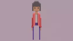 3d pixel character