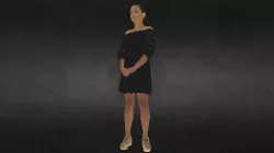 A 3D model of a girl in a black dress