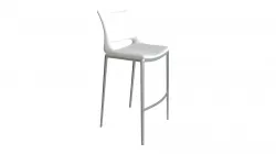 Ace Bar Chair White & Brushed Stainless - 101283