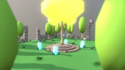Ancient Garden Magical Tree Scene