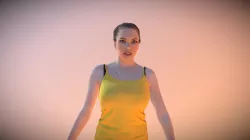 Animated Woman in a skirt - A-pose - Domi