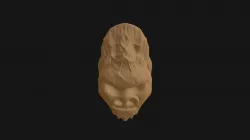 Ape Creature Head High Poly Alphas