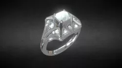 Art deco ring 5 mm pirincess cut diamond