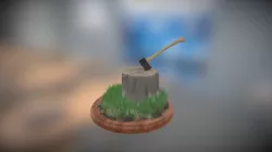 Axe in Stump Scene