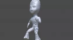 Baby Groot modeling process 1