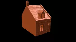 BM3 - WIP Two story brick house 28mm wargames