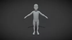 Boy Kid Child Body Base Mesh 3D Model