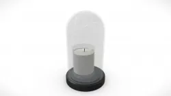 Candle in Glass Dome
