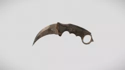 Carbon fiber grip worn Karambit