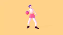 Cartoon Basketball Woman Character