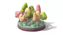 Cartoon Low Poly Bubble Trees Pack