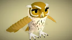 Cartoon Owl - Low Poly Game