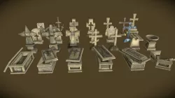 Cemetery (low poly game model)