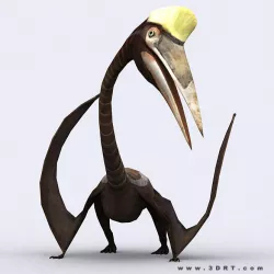 3DRT - Dinosaurs - Quetzalcoatlus Low-poly  3D model