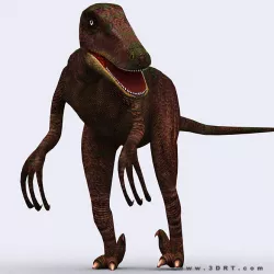 3DRT - Dinosaurs - Velociraptor Low-poly  3D model