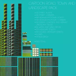 Cartoon Roads Town and Landscape Pack Low-poly  3D model