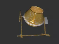 concrete mixer machine old  Low-poly  3D model