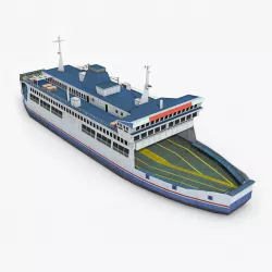 Ferry Boat Low-poly  3D model