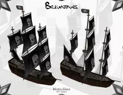 Micro-Brigantines Low-poly  3D model