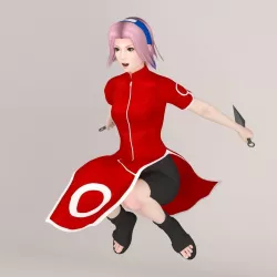 Sakura Haruno pose 07 3D model