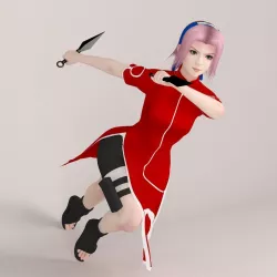 Sakura Haruno pose 09 3D model