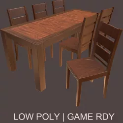 Simple Table and Chairs 3D model
