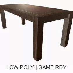 Simple Wooden Table Low-poly  3D model