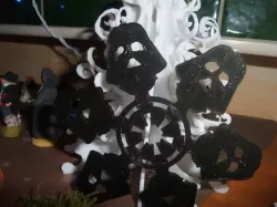 Simplified 3d Printable Darth Vader Snowflake Ornament