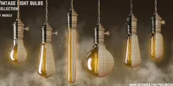 Vintage Edisson Light bulbs collection 3D model