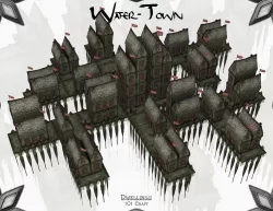 Water-Town Low-poly  3D model