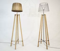 Wood Wire Floor Lamp 3D model