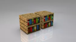 3D Minecraft Bookshelf Low-poly  3D model