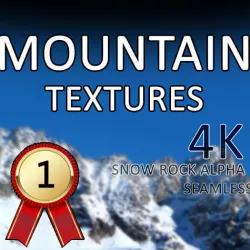 4K-Seamless Snow Rock Mountain Texture