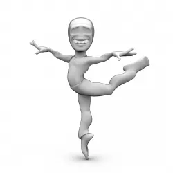 Abstract dancing character Low-poly  3D model