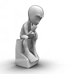 Abstract thinking character Low-poly  3D model