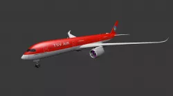 Airplane Airbus A350-900 Low-poly  3D model