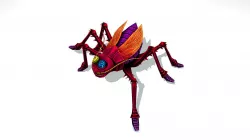 Animated Funny Cartoon Crazy Insect Roach Low-poly  3D model