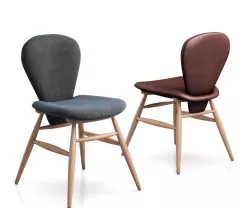 Attic Leather and Upholstered  Dining Chair by West Elm 3D model