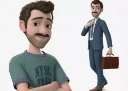 Cartoon Man Rigged 3D model