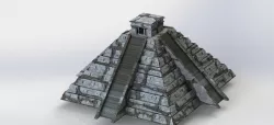 Chichen Itza, Maya, Yucatan, Sheet metal puzzle, 3d puzzle, metalcraftdesign