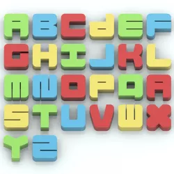 Colorful custom alphabet letters 3D model