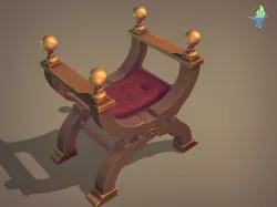 Curule Seat Low-poly  3D model