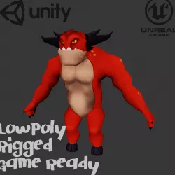Demon Beast - Hand painted- PBR Low-poly  3D model