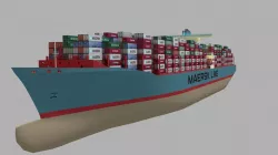 Emma Maersk Line Container Ship Lowpoly Low-poly  3D model
