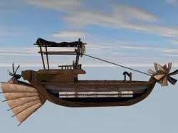 Fantasy flying ship 3D model