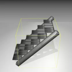 Futuristic Stairs - 15 - Basic Textures Low-poly  3D model