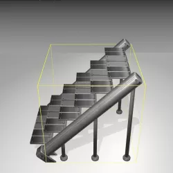 Futuristic Stairs - 16 - Basic Textures Low-poly  3D model
